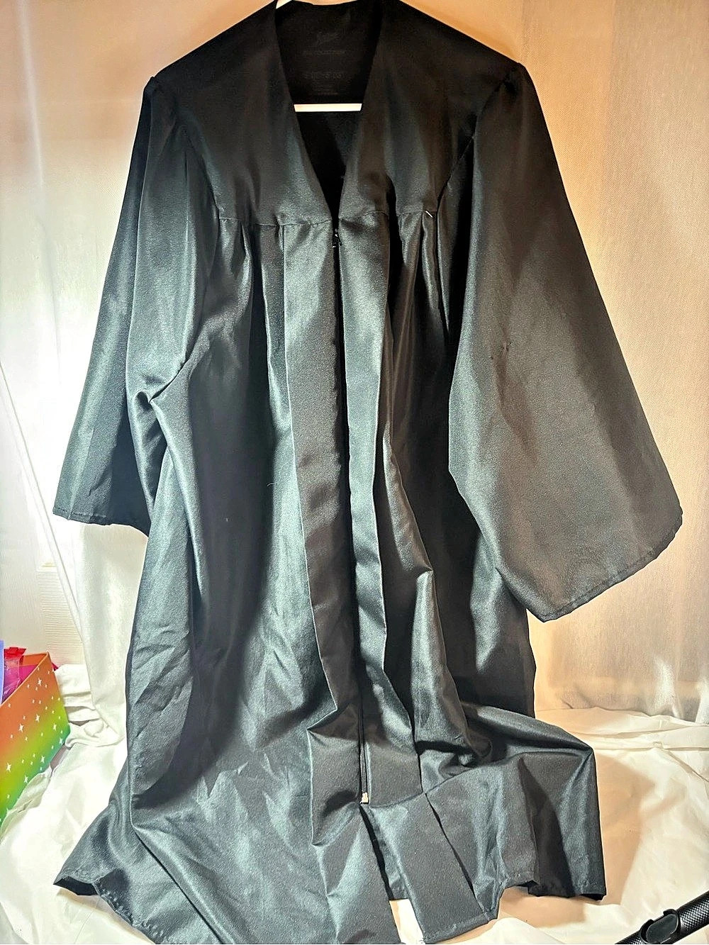 Gown-Black Open Front Robe